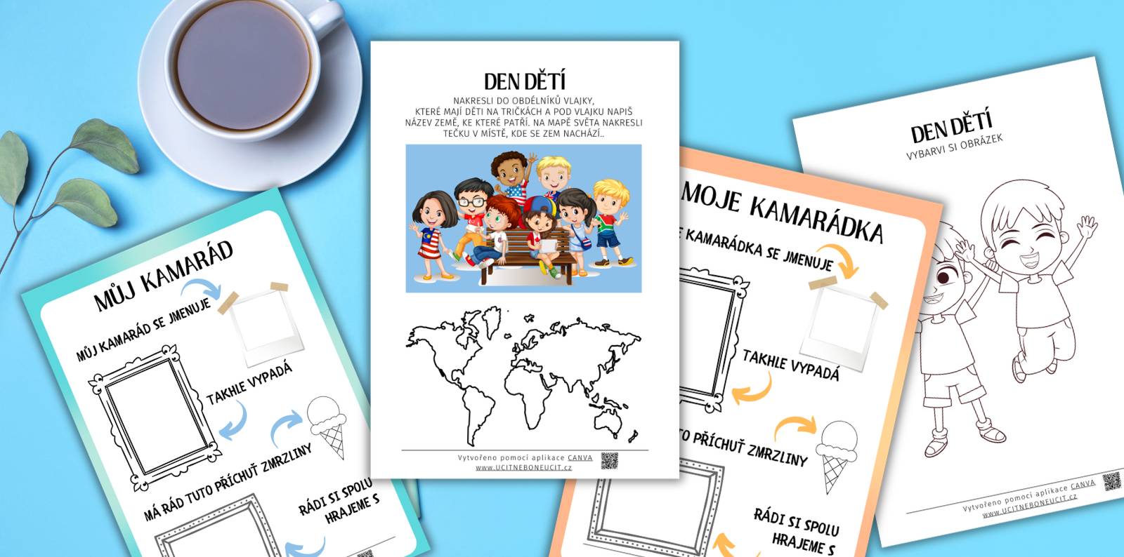 Den dětí 21 pracovních listů soubor s mapou světa a aktivitou o nejlepším kamarádovi.