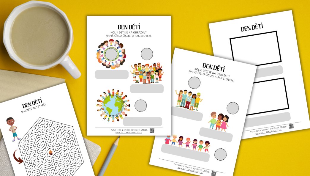 Den dětí 21 pracovních listů ke stažení s úkoly na počítání dětí a bludištěm pro starší děti.